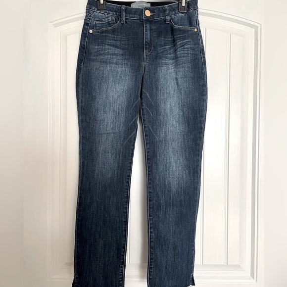 Wit & Wisdom Ab'Solution High Waist Raw Hem Skinny Crop Jeans - Picture 8 of 12